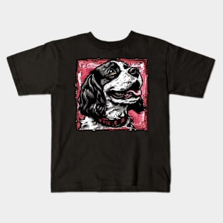 Retro Art English Cocker Spaniel Dog Lover Kids T-Shirt